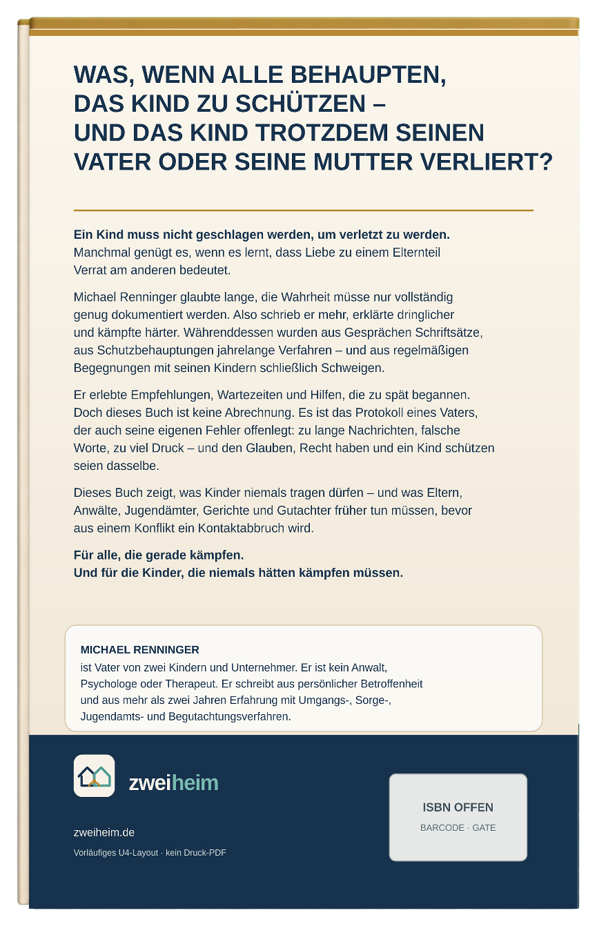 Hardcover-Rückseite des Buches Unser Streit darf nicht ihre Kindheit werden